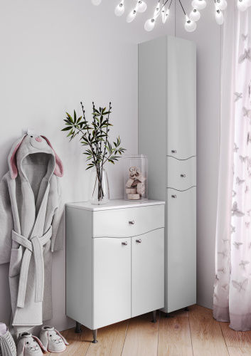 Тумба под умывальник "Уют 60 Волна" с верхним ящиком В1  АЙСБЕРГ фото 4