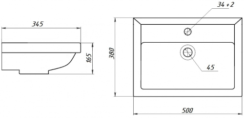 Умывальник мебельный "Томь 50"  Универсал фото 2