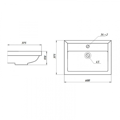 Умывальник мебельный "Томь 60"  Универсал фото 2