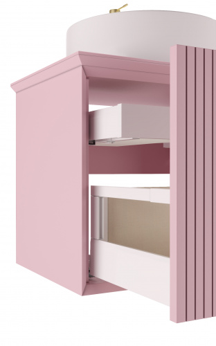 Тумба подвесная под умывальник "Best shelf 45" TWO 63 розовый матовый с двумя ящиками LEVEL фото 7