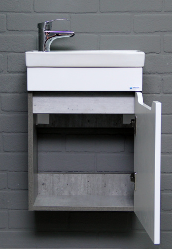 Тумба подвесная под умывальник "Енисей 40" Мечта без ящика Бетон АЙСБЕРГ фото 7