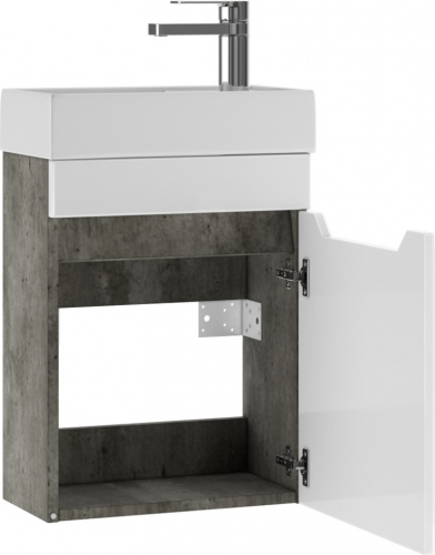 Комплект мебели для ванной "Енисей 40" Мечта без ящика подвесная Бетон АЙСБЕРГ фото 3