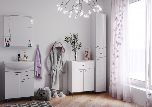 Тумба под умывальник "Уют 60 Волна" с верхним ящиком В1  АЙСБЕРГ фото 11