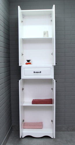 Пенал напольный 50 Rich Белое Дерево с верхним ящиком В1 Домино фото 7