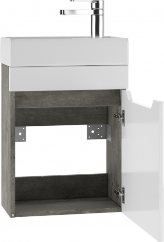 Тумба подвесная под умывальник "Енисей 40" Мечта без ящика Бетон АЙСБЕРГ фото 3