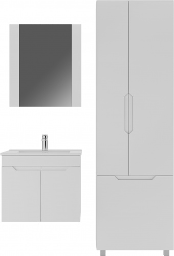 Комплект мебели для ванной "Quadro 60 Optima" без ящика глянец Домино фото 2