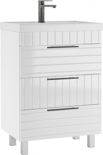 Тумба под умывальник "UNIT 60" Topaz с тремя ящиками В3 Домино