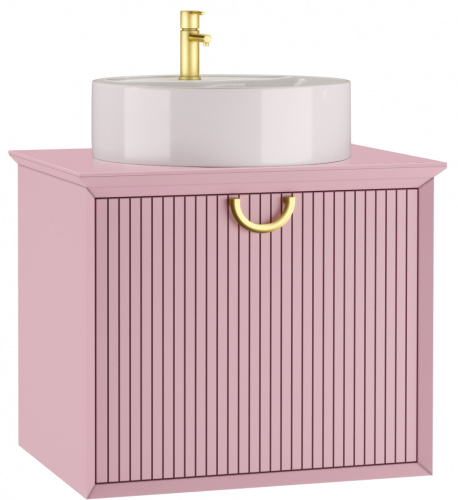 Тумба подвесная под умывальник "Best shelf 45" TWO 63 розовый матовый с двумя ящиками LEVEL