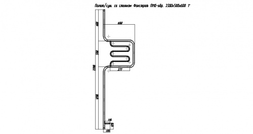 Полотенцесушитель со стояком Фокстрот ПM0-обр. 2300х500х600 1" доп. отвод нерж.(TERMAX) ТПМ0235060 фото 2