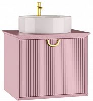 Тумба подвесная под умывальник "Best shelf 45" TWO 63 розовый матовый с двумя ящиками LEVEL