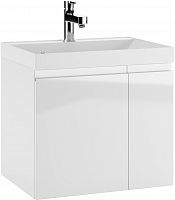 Тумба подвесная под умывальник "UNIT 60" Graffo белый глянец без ящика  Домино