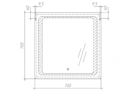 Зеркало Galaxy 70 black alum с подсветкой Sansa* фото 8