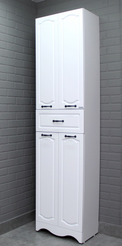 Пенал напольный 50 Rich Белое Дерево с верхним ящиком В1 Домино фото 6