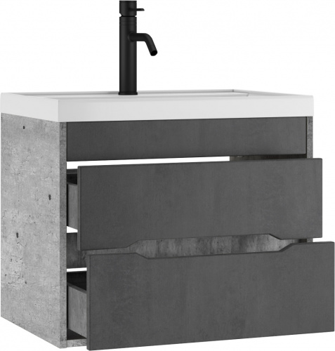 Тумба подвесная под умывальник "ЮНИТ 70" (Unit) Лофт (Loft) В2 Бетон Домино фото 11