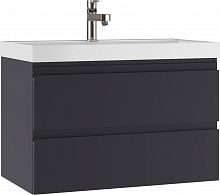 Тумба подвесная под умывальник "UNIT 80" Graffo графит матовый В2 Домино
