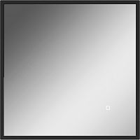 Зеркало Графо (Grafo) 600х600 графит матовый с подсветкой Домино