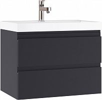 Тумба подвесная под умывальник "ЮНИТ 70" (Unit) Графо (Grafo) графит матовый В2 Домино