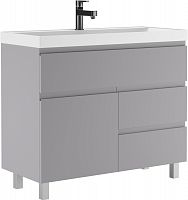 Тумба под умывальник "Bazis 100" Графо (Grafo) светло-серый матовый В3 Домино