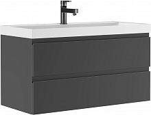 Тумба подвесная под умывальник "Bazis 100" Graffo графит матовый В2 Домино