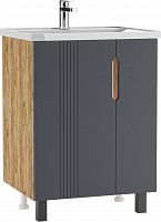Тумба под умывальник "НОВА 60" (Nova) Марта без ящика Дуб вотан АЙСБЕРГ