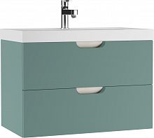 Тумба подвесная под умывальник "ЮНИТ 80" (Unit) Дюна (Dune) Олива В2 Домино