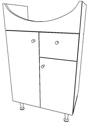 Тумба под умывальник "Уют 50" Промо с верхним ящиком В1 фото 10