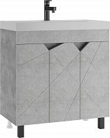 Тумба под умывальник "UNIT 80" Vector св бетон без ящика Домино
