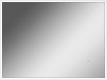 Зеркало Графо 800х600 (Grafo) белый глянец с подсветкой Домино