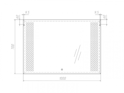 Зеркало Cosmo 100 black alum с подсветкой Sansa* фото 2