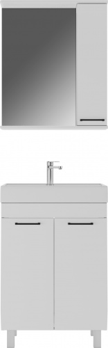 Комплект мебели для ванной "Енисей 60" Контраст правый без ящика АЙСБЕРГ фото 2