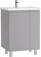 Тумба под умывальник "НОВА 60" (Nova) Графо (Grafo) без ящика светло-серый матовый Домино
