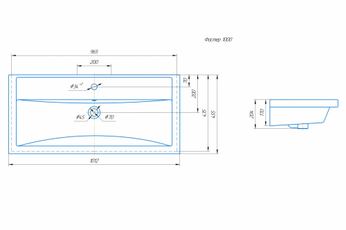 Умывальник мебельный "Фостер 100"  г. Киров фото 2