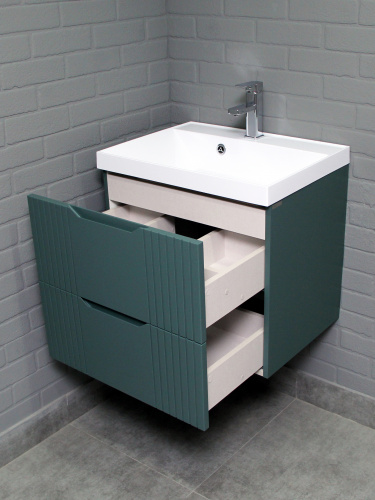 Тумба подвесная под умывальник "ЮНИТ 60" (Unit) Гарден (Garden) В2 Зелёный Домино фото 7