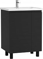 Тумба под умывальник "НОВА 60" (Nova) Графо (Grafo) без ящика графит матовый Домино