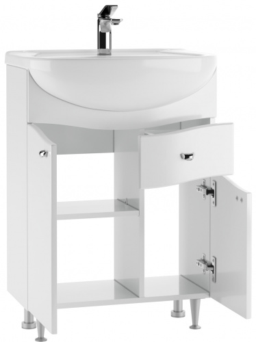 Тумба под умывальник "Уют 60 Волна" с верхним ящиком В1  АЙСБЕРГ фото 6