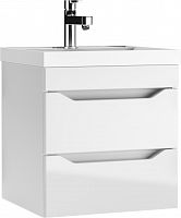 Тумба подвесная под умывальник "Bazis 50" Ева с двумя ящиками В2 Айсберг