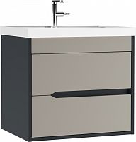 Тумба подвесная под умывальник "ЮНИТ 60" (Unit) Карат (Karat) Серый тауп В2 Домино