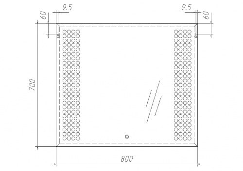 Зеркало Cosmo 80 black alum с подсветкой Sansa* фото 2