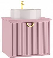 Тумба подвесная под умывальник "Best shelf 45" TWO 63 розовый матовый с двумя ящиками LEVEL*