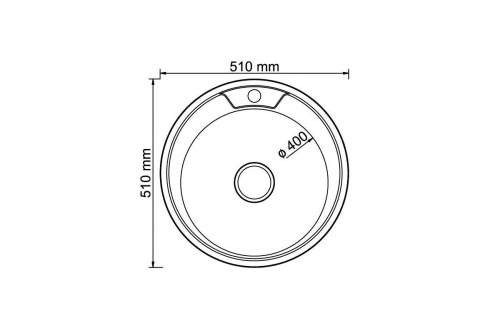 Мойка кухонная круглая врезная 51 (с сифоном) L-451 фото 6
