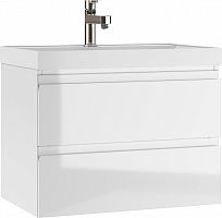 Тумба подвесная под умывальник "ЮНИТ 70" (Unit) Графо (Grafo) белый глянец В2 Домино