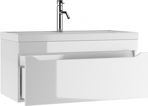 Тумба подвесная с раковиной Bazis 90 Ева с одним ящиком В1 Айсберг DA5904T фото 2