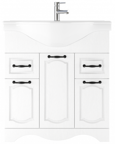 Тумба под умывальник "Классика 80" RICH Белое Дерево с 2  верхними ящиками Домино* фото 3