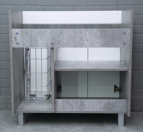 Тумба под умывальник "UNIT 80" Karlo без ящика и корзиной для белья Бетон Домино* фото 11