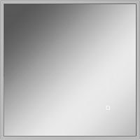 Зеркало Графо (Grafo) 600х600 светло-серый матовый с подсветкой Домино