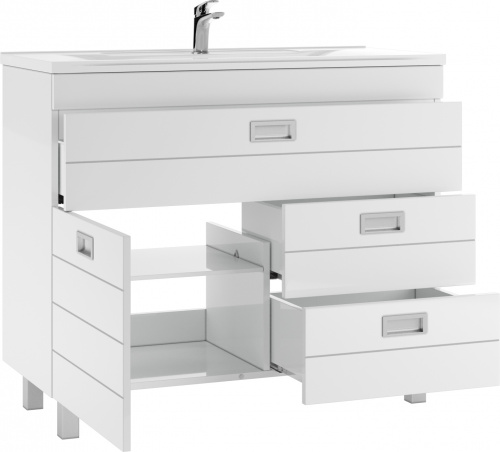 Тумба под умывальник "Elen 100" Cube  с 3 верхними ящиками В3 Домино* фото 3