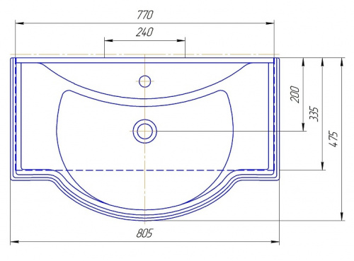 Тумба под умывальник "Классика 80" RICH Белое Дерево с 2  верхними ящиками Домино* фото 2