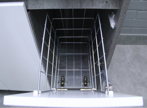 Тумба под умывальник "UNIT 80" Karlo без ящика и корзиной для белья Бетон Домино* фото 8