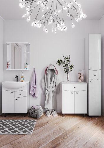 Тумба под умывальник "Уют 60 Волна" с верхним ящиком В1  АЙСБЕРГ фото 3