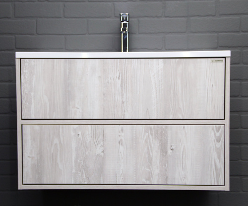 Тумба подвесная под умывальник "UNIT 80" Dolche с двумя ящиками В2 Домино* фото 6